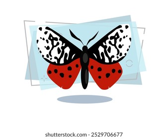 Garden tiger month isolated vector. Butterfly, entomology, Lepidoptera. Insects concept. Vector can be used for topics like nature, biology, fauna