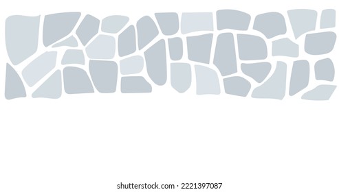 Garden tiles design. Light gray tones stone banner. Minimal texture background pattern. Minimalism landscape. 
