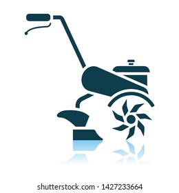 Icono del gallo de jardín. Diseño de reflexión de sombra. Ilustración vectorial.