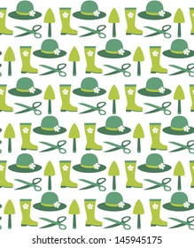 garden time seamless pattern design. vector illustration