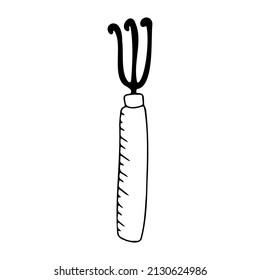 Garden tool doodle icon, shovel, rake, scissors, garden and vegetable garden icon