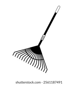 garden tool elements in modern decoration style, garden tool-themed vector illustration. Monochrome style.