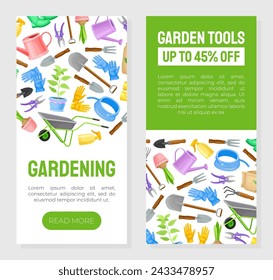 Garden Tool and Equipment Banner Design Vector Template