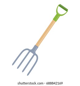 Garden tool and farming instrument - pitchfork. Farming equipment. Vector