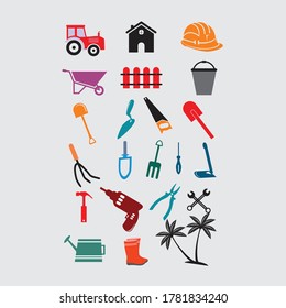 garden tool icon logo vector templet