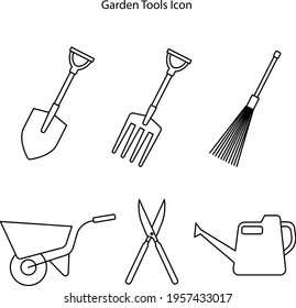 garden tool icon set isolated on white background. garden tool icon thin line outline linear garden tool symbol for logo, web, app, UI. garden tool icon simple sign.