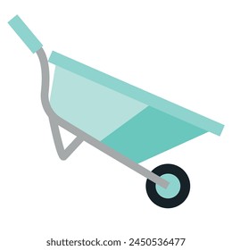 garden tool namely a blue wheelbarrow for gardening, for posters, banners or packaging
