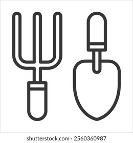 Garden Tool Outline Icon Vector Illustration