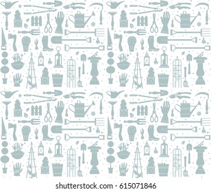 Garden tool seamless pattern