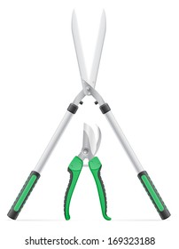 garden tool secateurs vector illustration isolated on white background