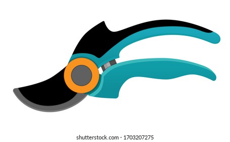 Garden tool, secateurs. Vector illustration isolated on white background.