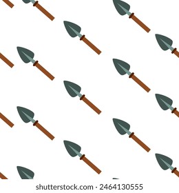 Garden toolls seamless pattern on white background