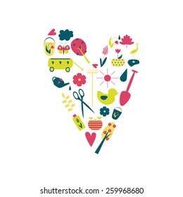 Garden tools element of flat illustration design