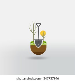 Garden tools. Environmental activities. Gardening icons .