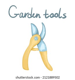 Garden tools and equipment cartoon set of vector agriculture, farming and gardening design.