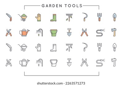 Garden tools and equipment icon design