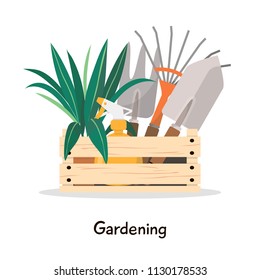 Garden tools - flat style illustration. Vector design.