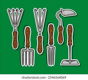 Garden Tools Hand Drawn Vector Illustration