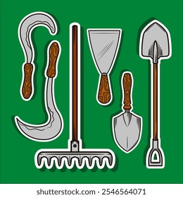 Garden Tools Hand Drawn Vector Illustration