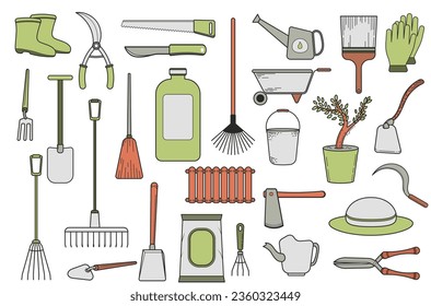 Garden Tools Icon Equipment color Collection
