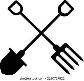 garden tools icon on white background. gardening tools sign. garden tools logo. flat style. 