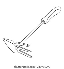garden garden tools icon on white background, icon, line, tool