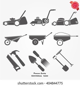 Garden tools icon set