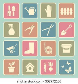 garden tools icons