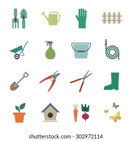 garden tools icons