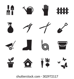 garden tools icons