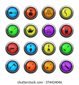 Garden tools icons set for web sites and user interface
