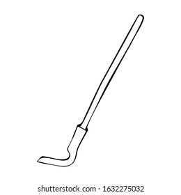 Garden tools. Isolated plane cutter with a stick. Vector illustration on a white background.