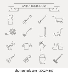 Garden tools objects