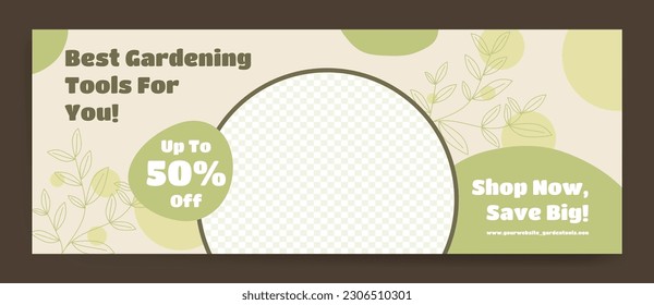 Garden tools sale vector banner