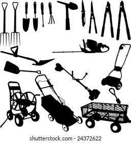 garden tools set - vector