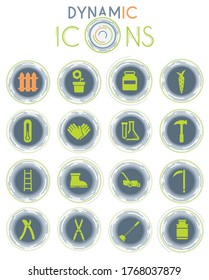 Garden tools simply symbol on white background with dynamic lines for animation for web icons and user interface