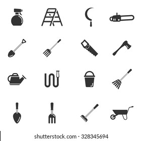 Garden tools simply symbol for web icons