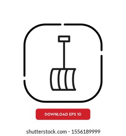 Garden tools symbol, shovel outline vector icon
