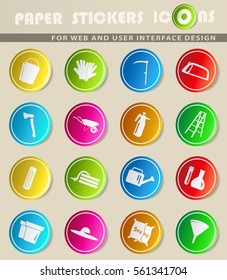 garden tools vector icons for user interface design