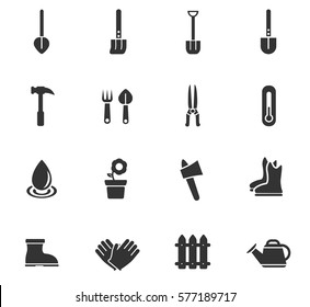 garden tools vector icons for user interface design
