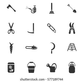 garden tools vector icons for user interface design