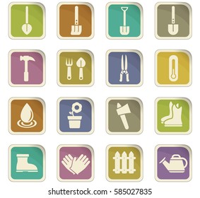 garden tools vector icons for user interface design