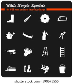 garden tools vector icons for user interface design
