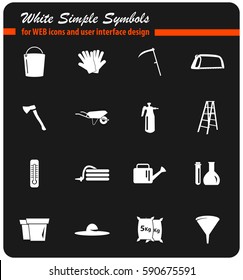 garden tools vector icons for user interface design