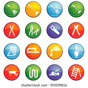 garden tools vector icons for user interface design