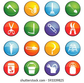garden tools vector icons for user interface design