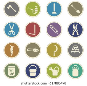 garden tools vector icons for user interface design