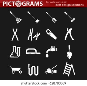 garden tools vector icons for user interface design