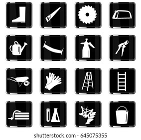 garden tools vector icons for user interface design