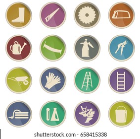 garden tools vector icons for user interface design